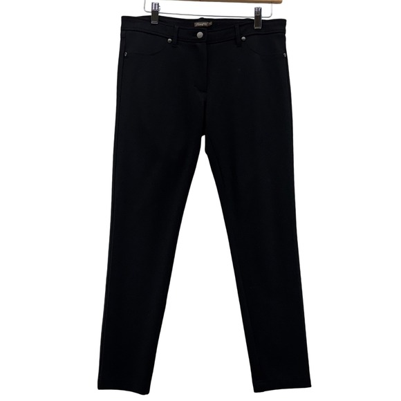 J McLaughlin Womens Size 6 Black Stretch Ponte Knit Pants Ankle Slim Work Career - Picture 1 of 9